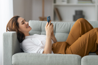 Woman on her phone.